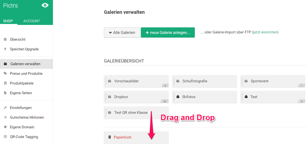 Fotogalerie löschen Fotogalerie löschen