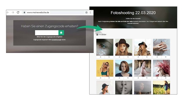 Fotogalerie geschützt mit Zugangscode