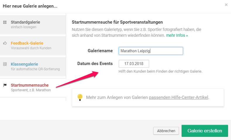 Fotogalerie mit Startnummernsuche anlegen Fotogalerie mit Startnummernsuche anlegen