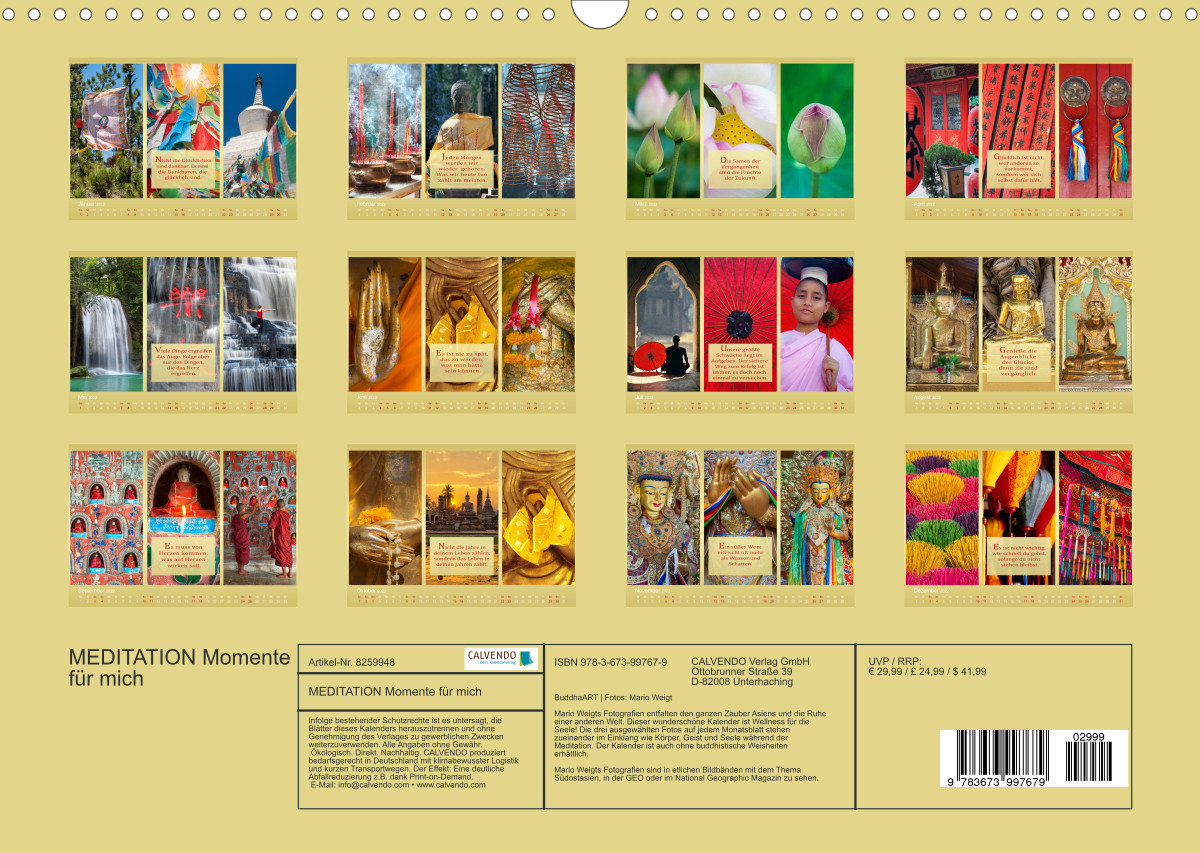 Kalender 2022 Meditation - Momente für mich