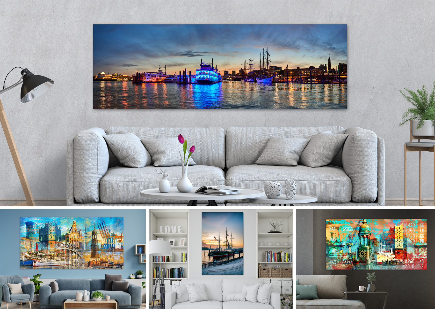 Hamburg Bilder auf Leinwand, Acrylglas, Dibond oder als Poster.