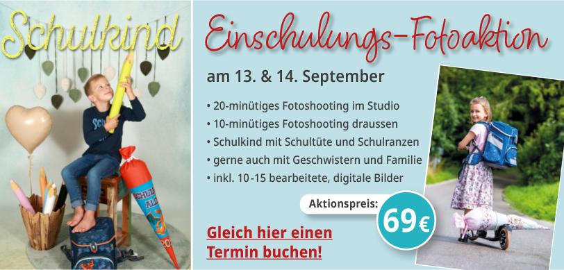 Einschulung-Fotoaktion Schulkind Egling, Wolfratshausen, Geretsried