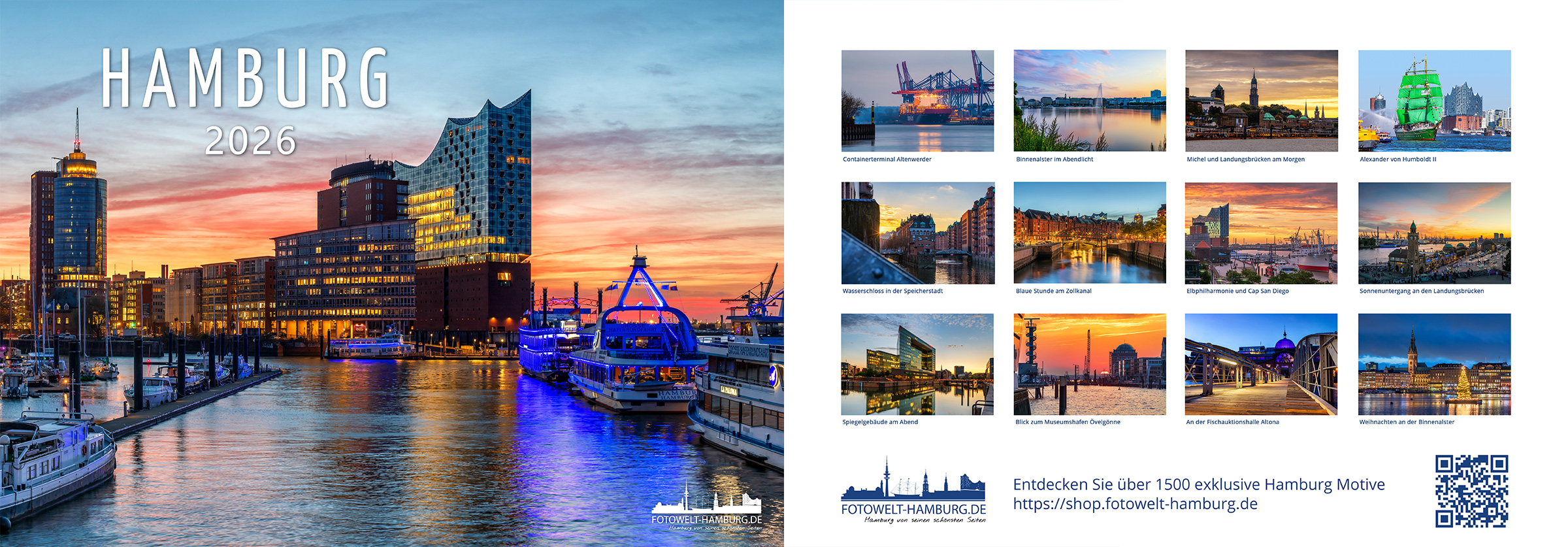 Hamburg Wandkalender 2026 - Format Din A3 Quer