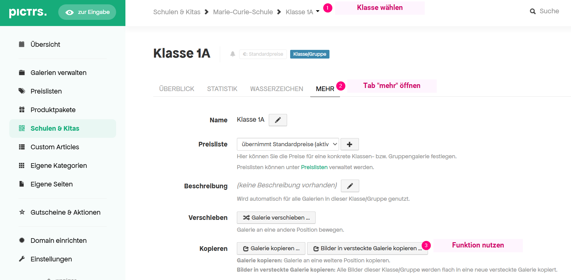Bilder gesondert bereitstellen